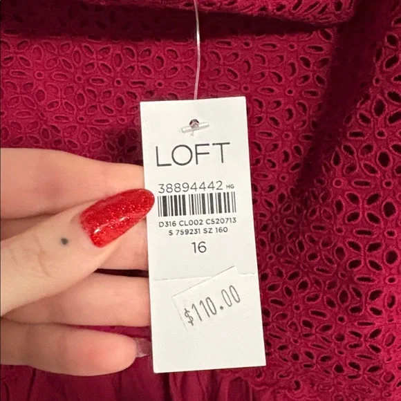 NWT Loft Eyelet Tiered Strappy Midi Dress - Picture 3 of 6